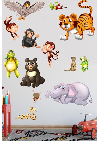Sevimli Hayvanlar Çocuk Odası Duvar Sticker Seti