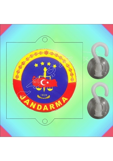 Jandarma Vantuzlu Araç Stikiri Çok Renkli