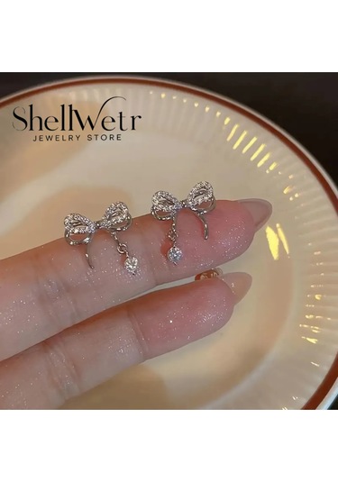 Glambow Fiyonklu Küpe, Kadın Küpe Gümüş Kaplama Sevgililer Günü , Annenize Verilecek En Güzel Hediye Gümüş