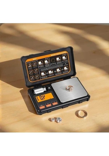 Fastbuy Wangxi Turuncu Elektronik Tartı 200g/0.01g Paslanmaz Çelik Lcd Cep Tartısı 6 Birim Dönüşümü Turuncu