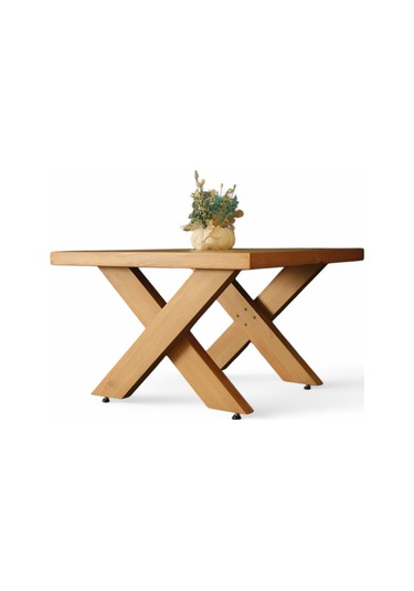 Neiwel Coel Doğal Ahşap Sehpa-90-90 Açık Ceviz