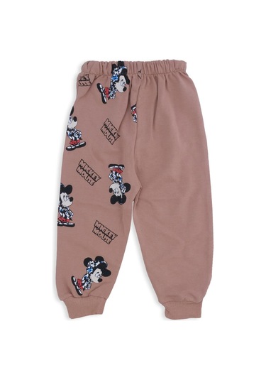 Erkek Bebek Mickey Mouse Baskılı Şapkalı Alt Üst 2'li Takım 001
