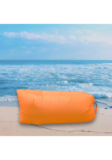 Suntek Şişme Hava Şezlong Kanepe Seyahat Bahçe Yaz Turuncu