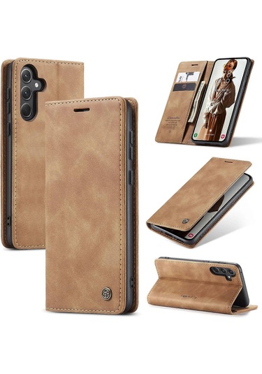 Samsung Galaxy A56 5g Kılıfı Caseme 013 Serisi Kart Tutucu Stand Deri Telefon Kılıfı Çok Renkli