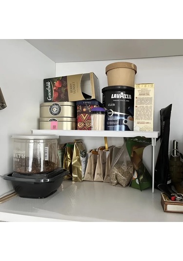 Dofolink Katlanabilir Abs Plastik Depolama Rafı, Mutfak/ofis/evde Çeşitli Eşyaları Düzenlemek İçin Dayanıklı Metal Ayaklı 34.5x13.5x15.5cm Beyaz Organizer 1 Adet Beyaz