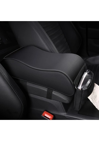 Chuangyinshop Yumuşak Araç Kolçak Minderi Telefon Cebi Siyah Kırmızı Ergonomik