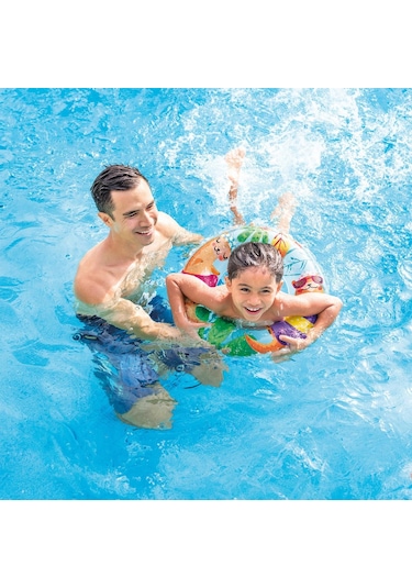 Çocuk Yüzme Simidi - Intex - Şeffaf Desenli - Gök Mavisi - 61cm 59242