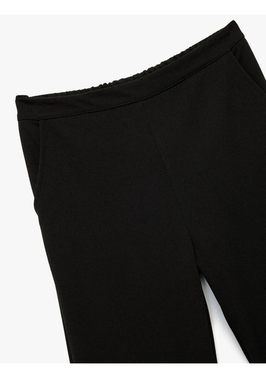 Koton Beli Lastikli Cep Detaylı Basic Siyah Kız Çocuk Pantolon 6wkg40074ak Siyah