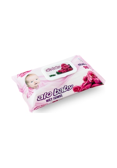 Alo Baby Gül Kokulu Islak Havlu 12 X 90'Lı