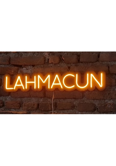Lahmacun Neon Ledli Duvar Aydınlatması Siyah