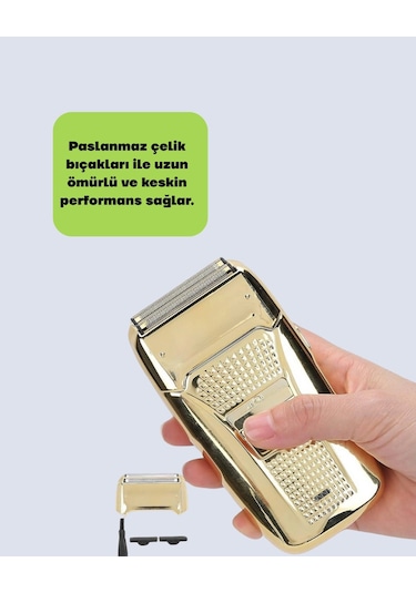 Altın Kaplama Kablolu Erkek Tıraş Makinesi Favori Aparatlı