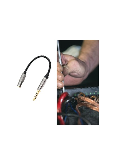 Suntek 4.4mm Dengeli Erkek - 3.5mm Stereo Dişi Adaptör Siyah