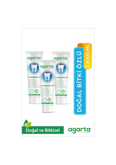 Agarta Bitkisel Florürsüz Diş Macunu 3 x 100 ML