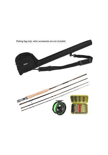 Xindoker Siyah Kumaş Uçurtma Balıkçılığı Çanta - Kamış Ve Makine Saklama, Suya Dayanıklı, Ayarlanabilir Çantası İle Taşınabilir