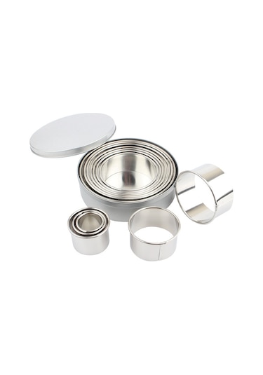 Teltree 304 Çelik 12'li Set: Kek, Kurabiye Ve Mousse Kalıpları - Sağlam, Kolay Temizlenir, Çok Amaçlı Fırın Aletleri Diğer