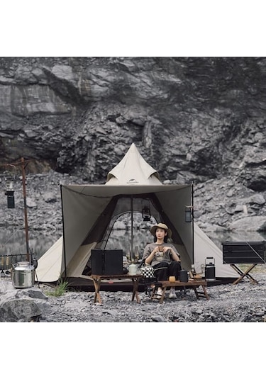 Naturehike Moğol Glamping 4 Kişilik Piramid Çadır Kum