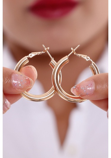 Bombe Halka Küpe Altın Renk 1 No Çok Renkli