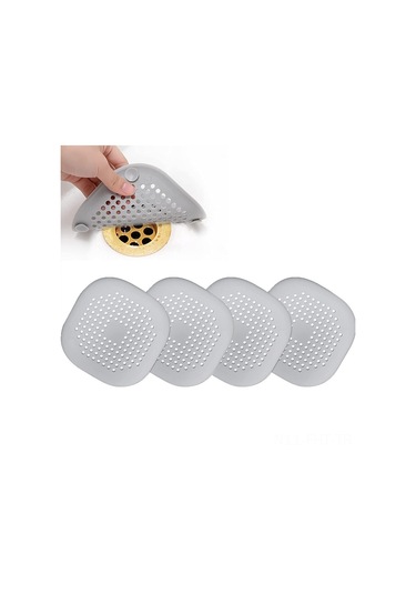 Hangfox Silikon Su Tüpü Filtresi, Multifonksiyonel Tıkanıklık Önleyici, Süspansiyonlı, Mutfak/banyo Kullanıma Uygun, Gri Renk, 4 Adet Set Diğer