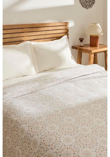 Kaşmir Home Desti %100 Pamuk Çift Kişilik Pike Bej Bej