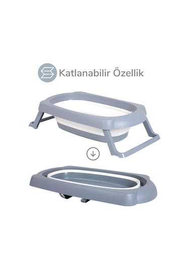 Wellgro 3 Parça Bebek Küvet Seti, Bebek Banyo Küveti 50 Litre