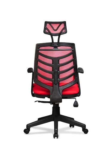 Ev Ve Ofis Çalışma Sandalyesi Bilgisayar Ve Yönetici Koltuğu Piramit Model Kırmızı