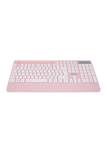 Everest Km-9676 Beyaz/pempe Multimedya Tablet-telefon Standlı Klavye + Mouse Set Optik