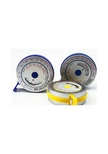 Sarı Mezura Test Kullanımı Kolay Kitle İndeksi 7.2x2.1cm Vücut Hesap Makinesi Diyet Mezura Araçları Plastik 150cm