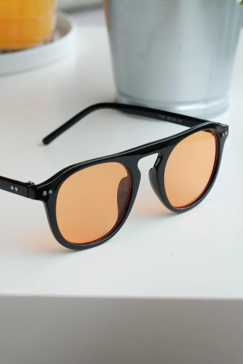 Royal Eyewear Re1107 Siyah Turuncu Güneş Gözlüğü Siyah - Mavi