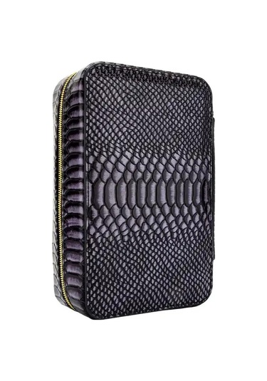 Lubinski Deri Seyahat Puro Çantası Siyah Çakmak-kesici-matara Set