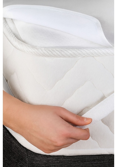 Yatak Alezi Pamuklu Kapitone Köşe Lastikli Sıvı Geçirmez Yatak Koruyucu Beyaz Beyaz