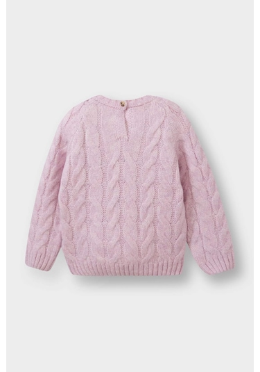 Defacto Kız Bebek Regular Fit Bisiklet Yaka Kazak D0354a525aupr251 Mor