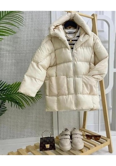 Lovie Moda Kadın Torba Cepli Mont Bej