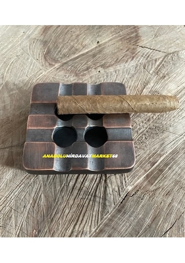 Antik Pirinç Küllük Puro Küllüğü Siğara Küllük 10 10cm