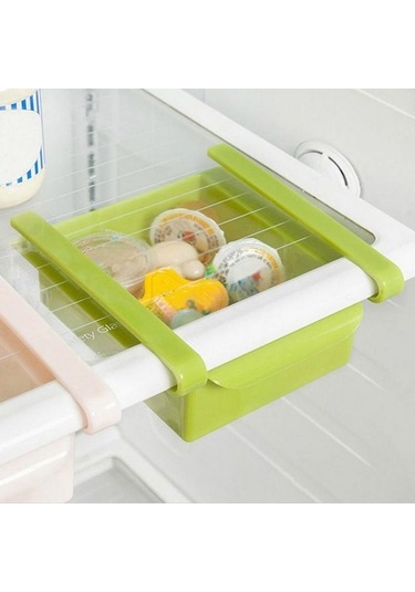 Yeşil Slayt Mutfak Buzdolabı Dondurucu Space Saver Organizatör Depolama Raf Raf Tutucu