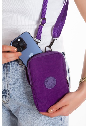 Newish Polo Suya Dayanıklı Krinkıl Kumaş Mor Kadın Çapraz Omuz Ve Bel Çantası - Kadın Mor