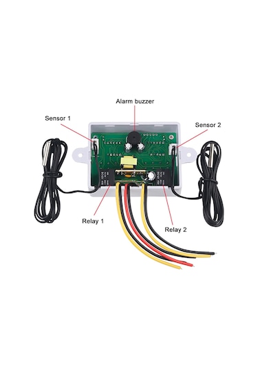 Mufunye Çift Kanallı Dijital Termostat - Isıtma/soğutma Kontrol Röleli Xk-w1088 Dc24v Termoregülatör