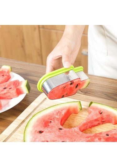 Sarı Yaratıcı Paslanmaz Çelik Bıçak Tart Karpuz Plaka Kalıp Kesici Dilimleme Bıçağı Dondurma Popsicle Şekli Mutfak Aksesuarları