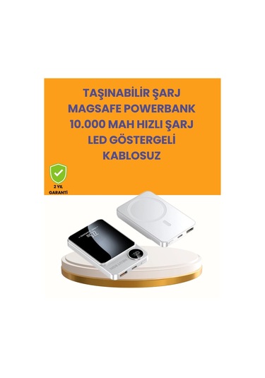 20w Pd Ve 15w Manyetik Kablosuz Şarj Destekli Taşınabilir Powerbank Çok Renkli