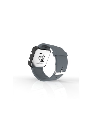 Cool Watch Saat - Siyah Led Kasa - Gri Kayış Unisex Pembe