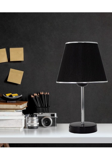 Siyah Gümüş Julien Üçlü Abajur Ve Avize Seti Siyah