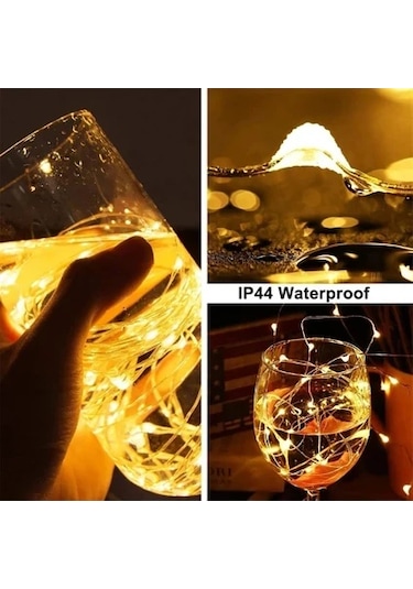 2 Adet 5 Metre Pilli Peri Dekor Işık Günışığı, Lamba Gün Işığı Yılbaşı Çam Ağacı Ev Süsleme Gün Işığı