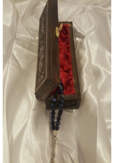 Akik Tesbih Tespih Akik Doğal Taş Tesbih Gümüş İmameli Ahşap Kutulu 10 Mm Kesme Akik Çok Renkli