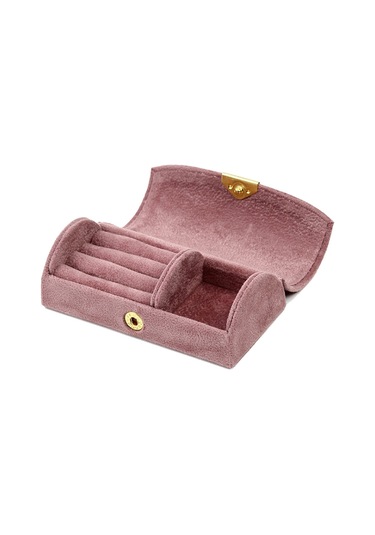 Cbtx Taşınabilir Seyahat Kemerli Takı Saklama Kutusu Küpe Bileklik Takı Organizatör Vitrin - Pembe