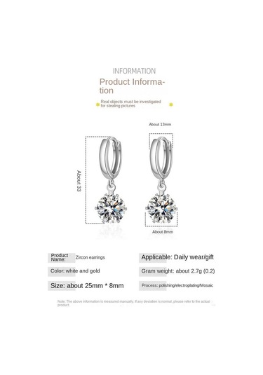 Altı Pençeli Yeni Zirkon Kaplamalı Küpeler, Hafif Lüks, Modaya Uygun Ve Mizaçlı Kulak Takıları, Kadınlar İçin Basit Tasarım Tatil Hediyesi