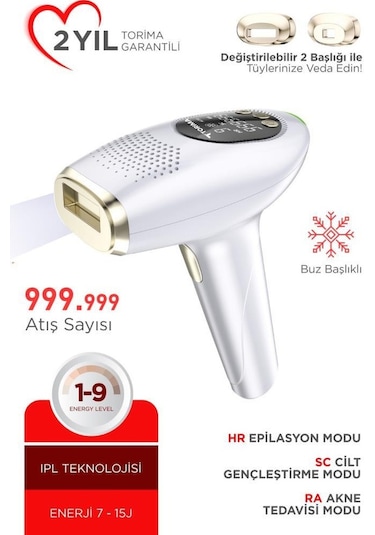 Torima BHRL-09 Beyaz Buz Başlıklı IPL Lazer Epilasyon Cihazı