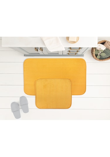 Madame Coco Mathılda 2'li Set Banyo Paspası 60x100 CM Hardal