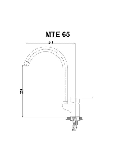 Gpd Mte65-Sg Atros Tek Gövde Eviye Bataryası Siyah Granit Kaplam