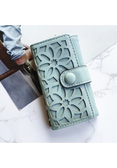 Linjinxu Pu Çok İşlevli Üçlü Katlama Tokalı Kadın Anahtar Çantası Yeşil Diğer Diğer