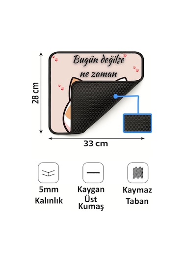 Ne Zaman Kedi Tasarımlı 33x28 Cm Mousepad Kaymaz Taban Rahat Konforlu Mouse Pad