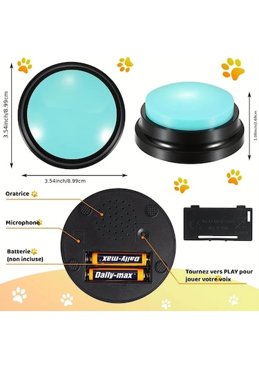 Honeybeeshop 8 Adet Kayıt Yapabilen Köpek İletişim Düğmesi Akıllı Evcil Hayvan Eğitim Oyuncak Konuşma Kaydedebilir